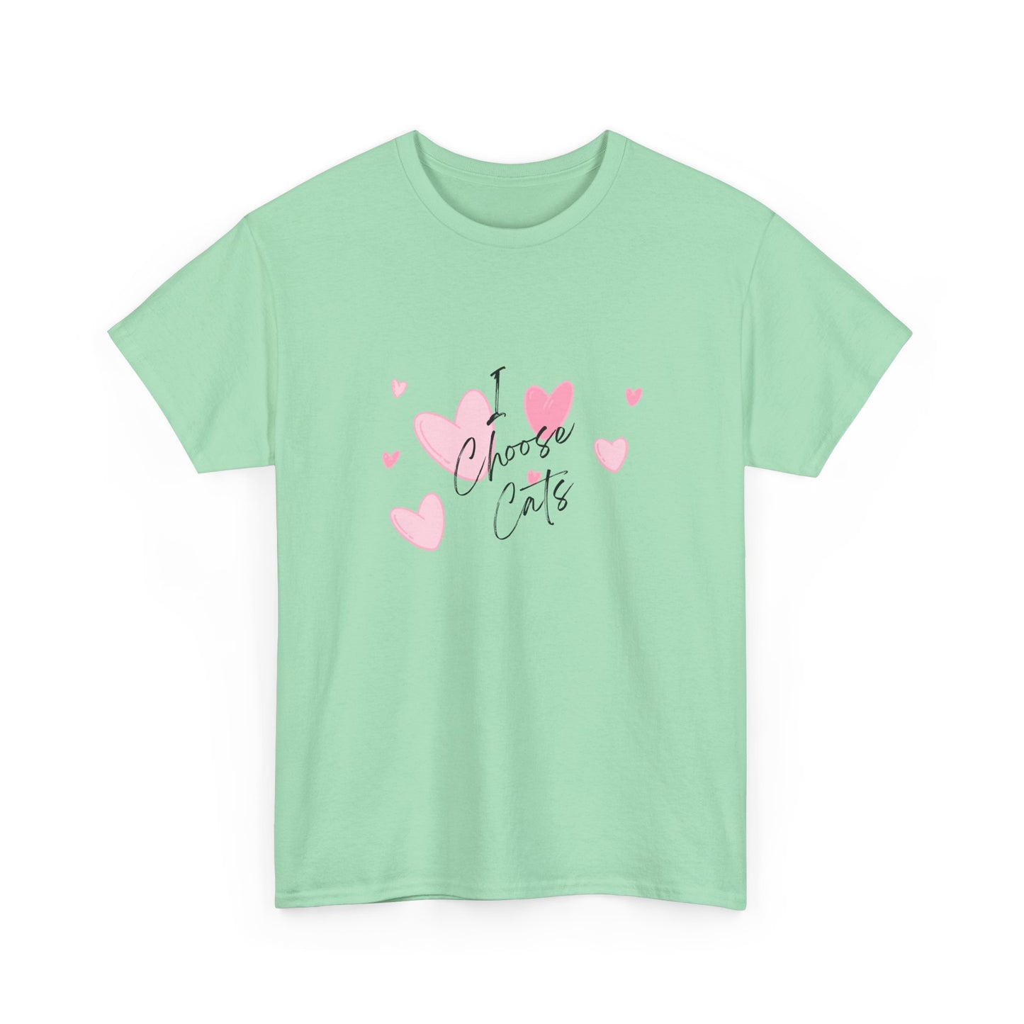 I Choose Cats T-Shirt — Cute Pink Hearts Cat Lover Tee