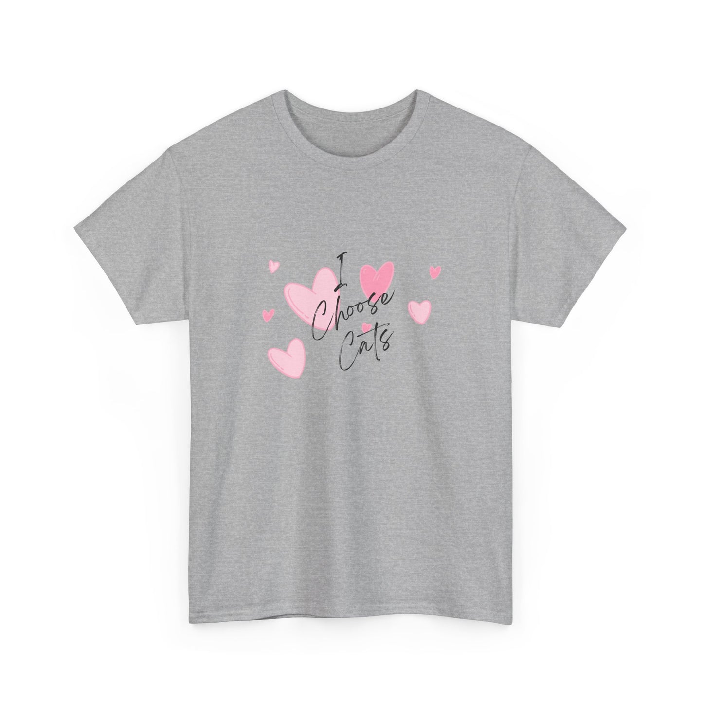 I Choose Cats T-Shirt — Cute Pink Hearts Cat Lover Tee