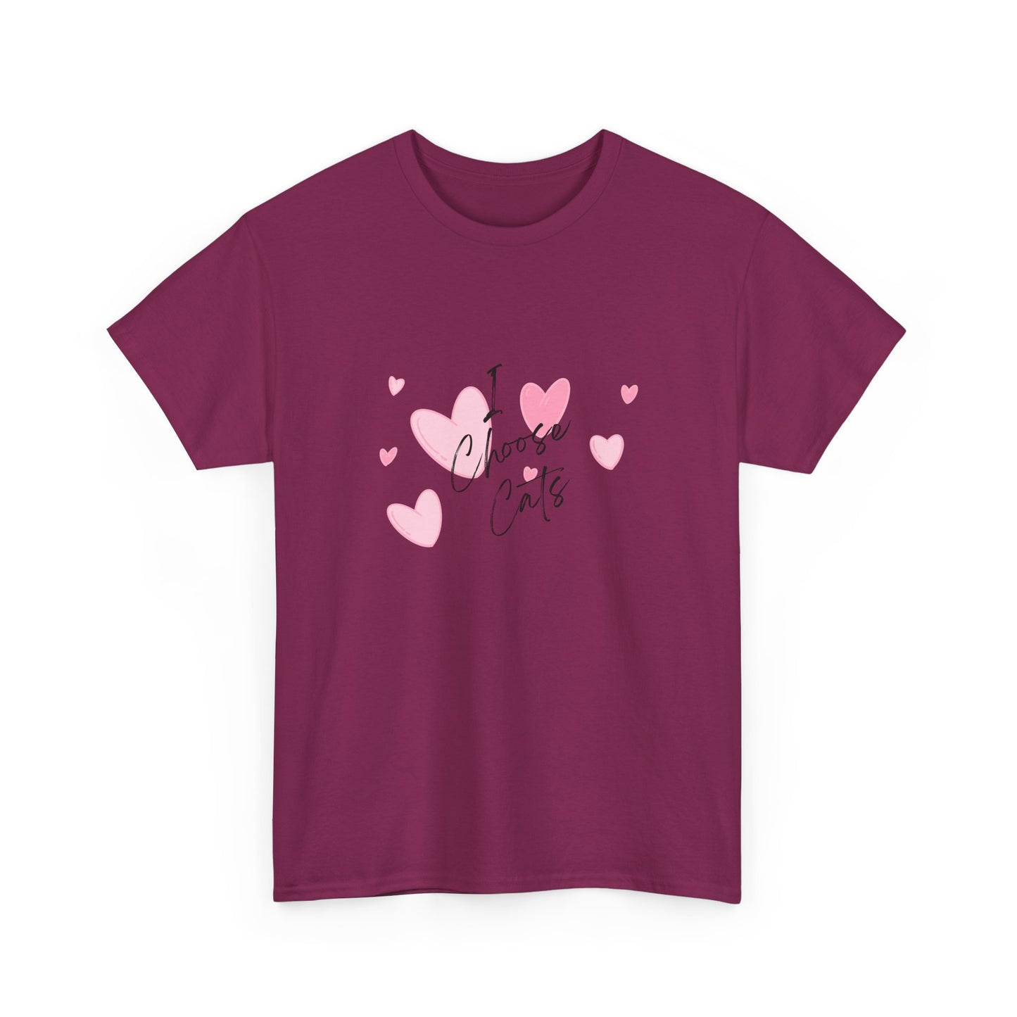I Choose Cats T-Shirt — Cute Pink Hearts Cat Lover Tee