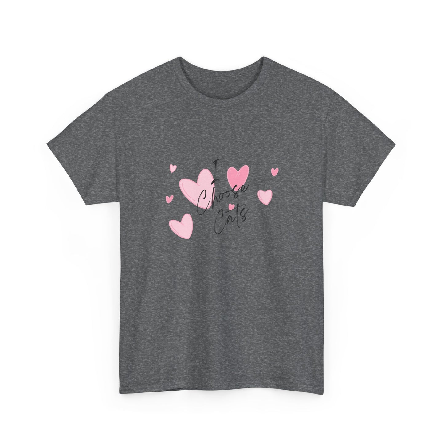 I Choose Cats T-Shirt — Cute Pink Hearts Cat Lover Tee