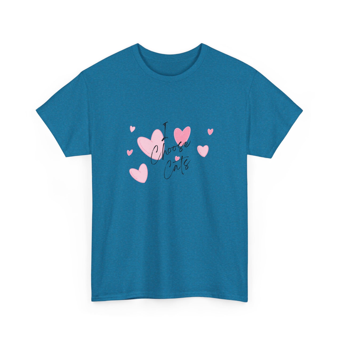 I Choose Cats T-Shirt — Cute Pink Hearts Cat Lover Tee
