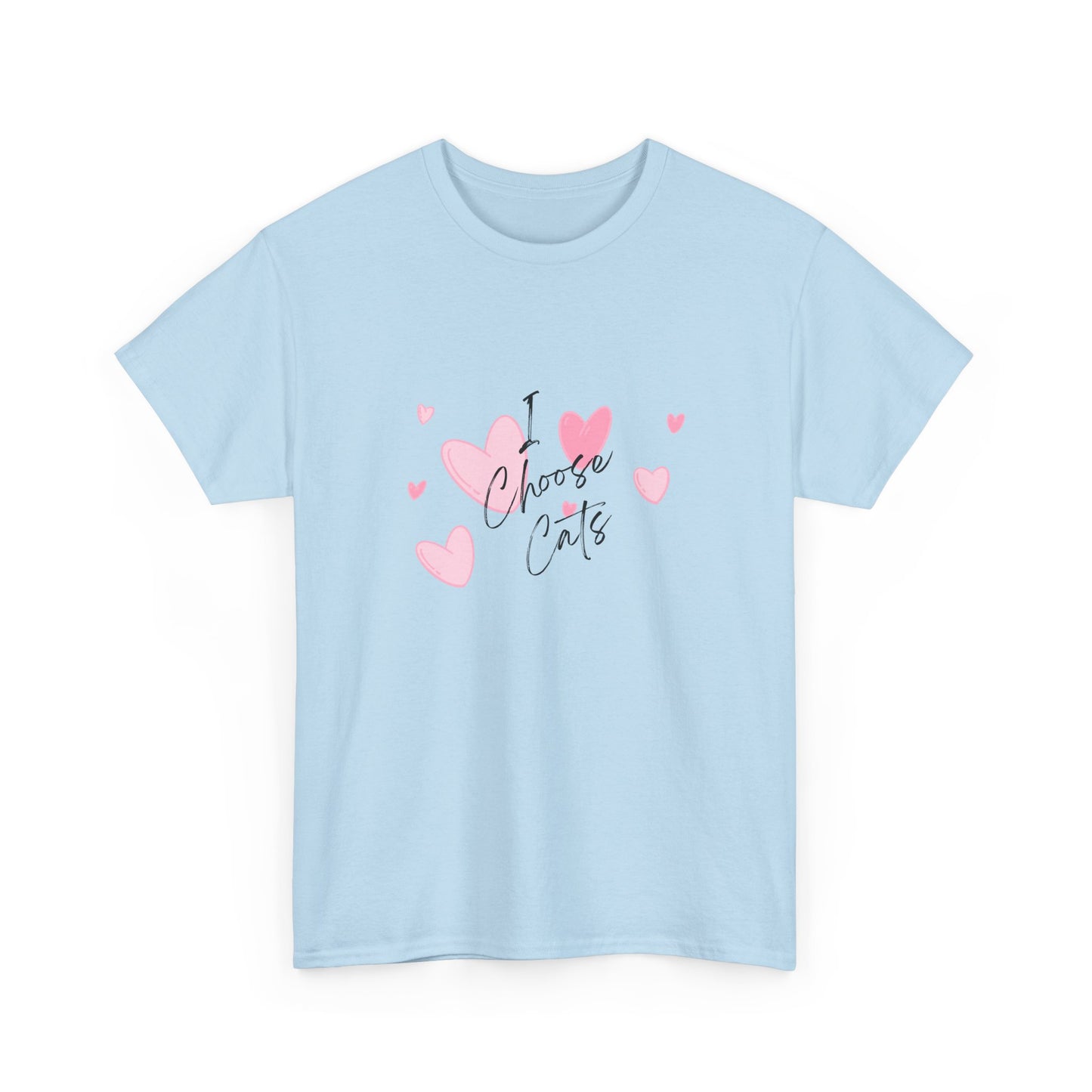 I Choose Cats T-Shirt — Cute Pink Hearts Cat Lover Tee