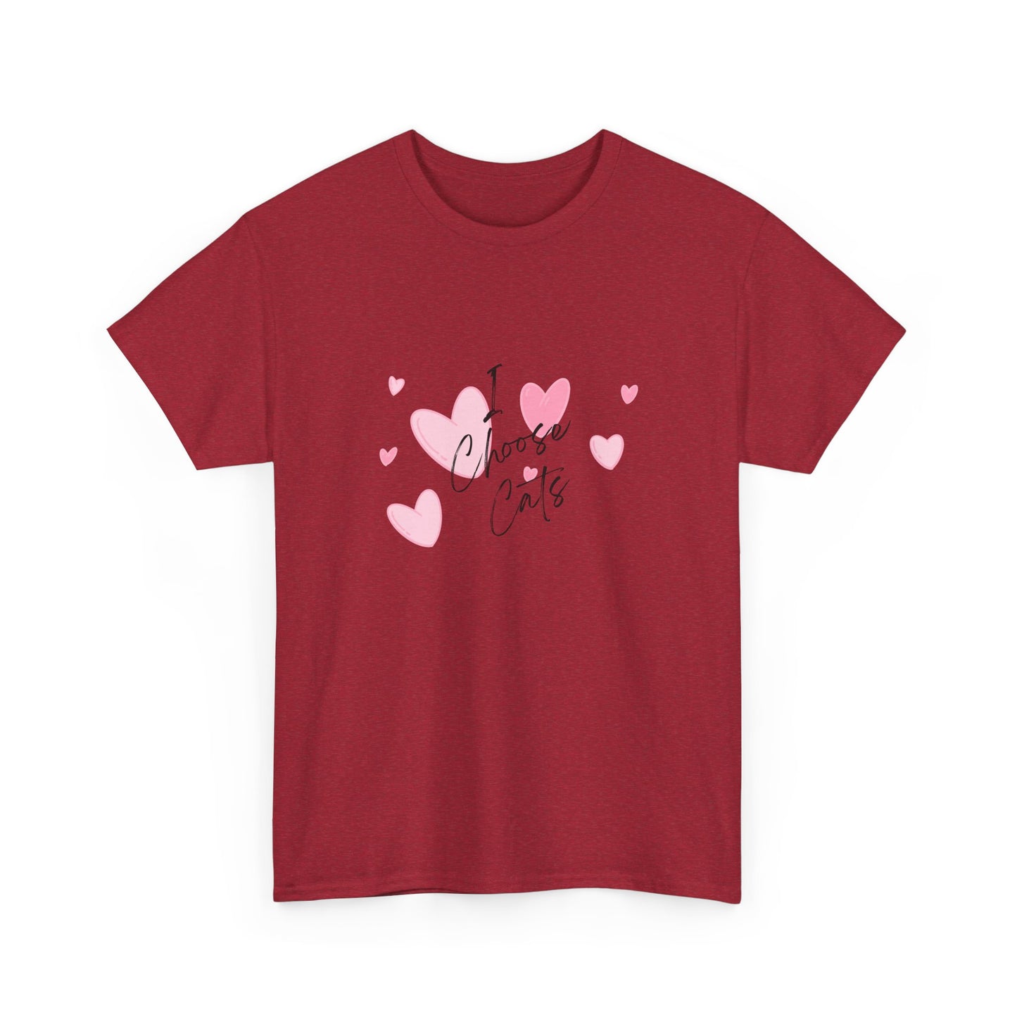 I Choose Cats T-Shirt — Cute Pink Hearts Cat Lover Tee