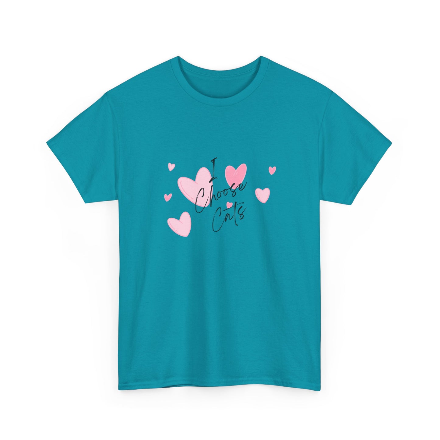 I Choose Cats T-Shirt — Cute Pink Hearts Cat Lover Tee